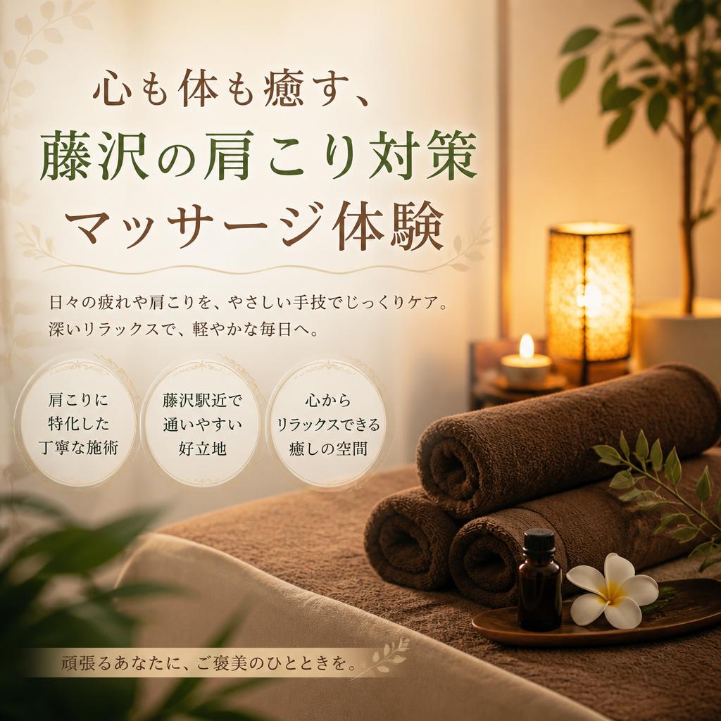 心も体も癒す、藤沢の肩こり対策マッサージ体験