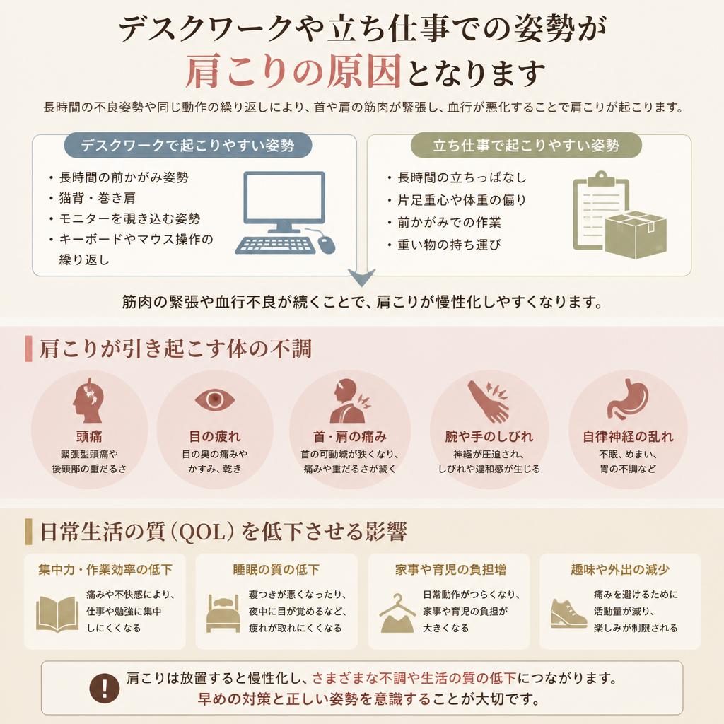 肩こりの原因とその影響