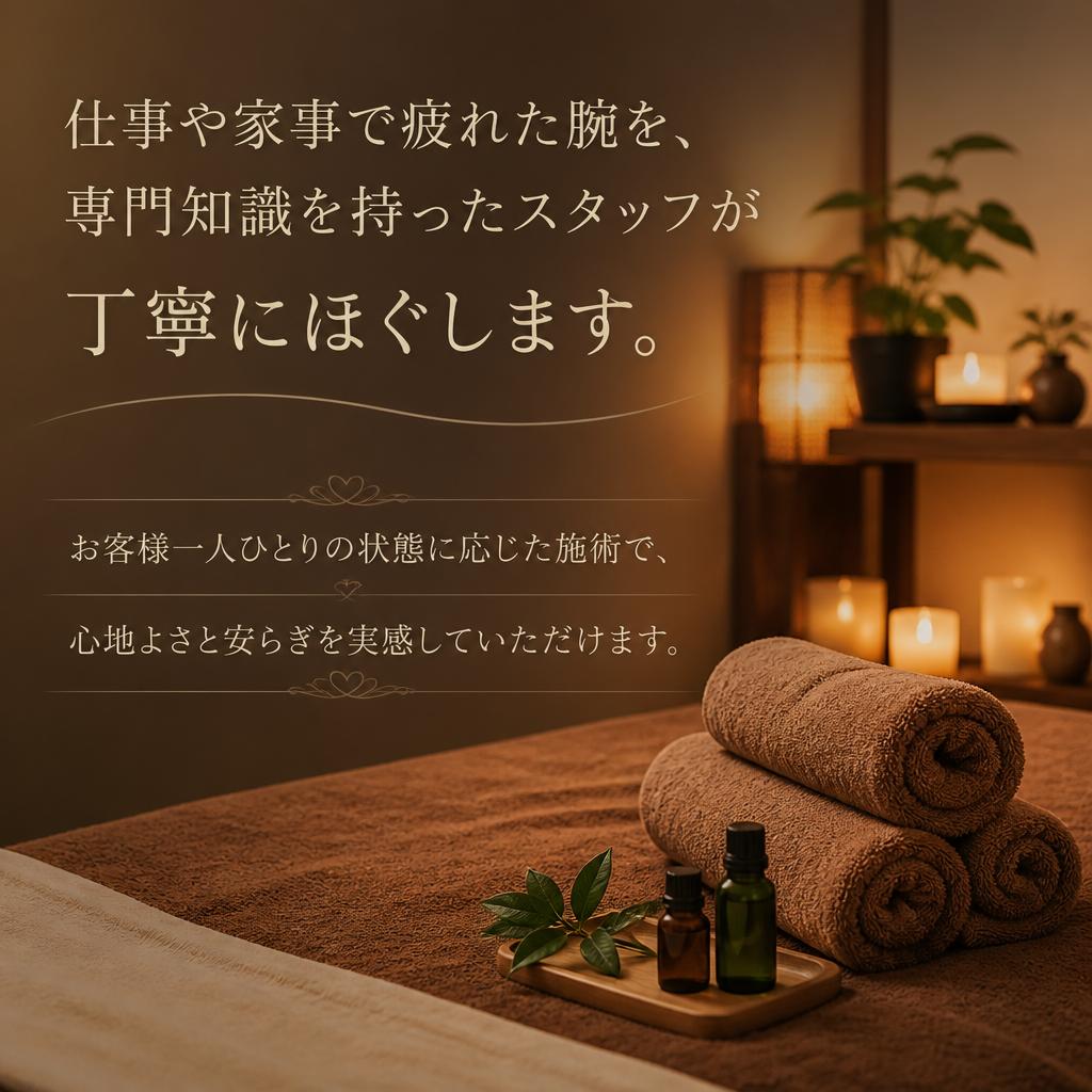 あなたの腕の疲れを徹底ケア