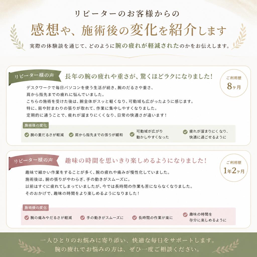 実際のお客様の声