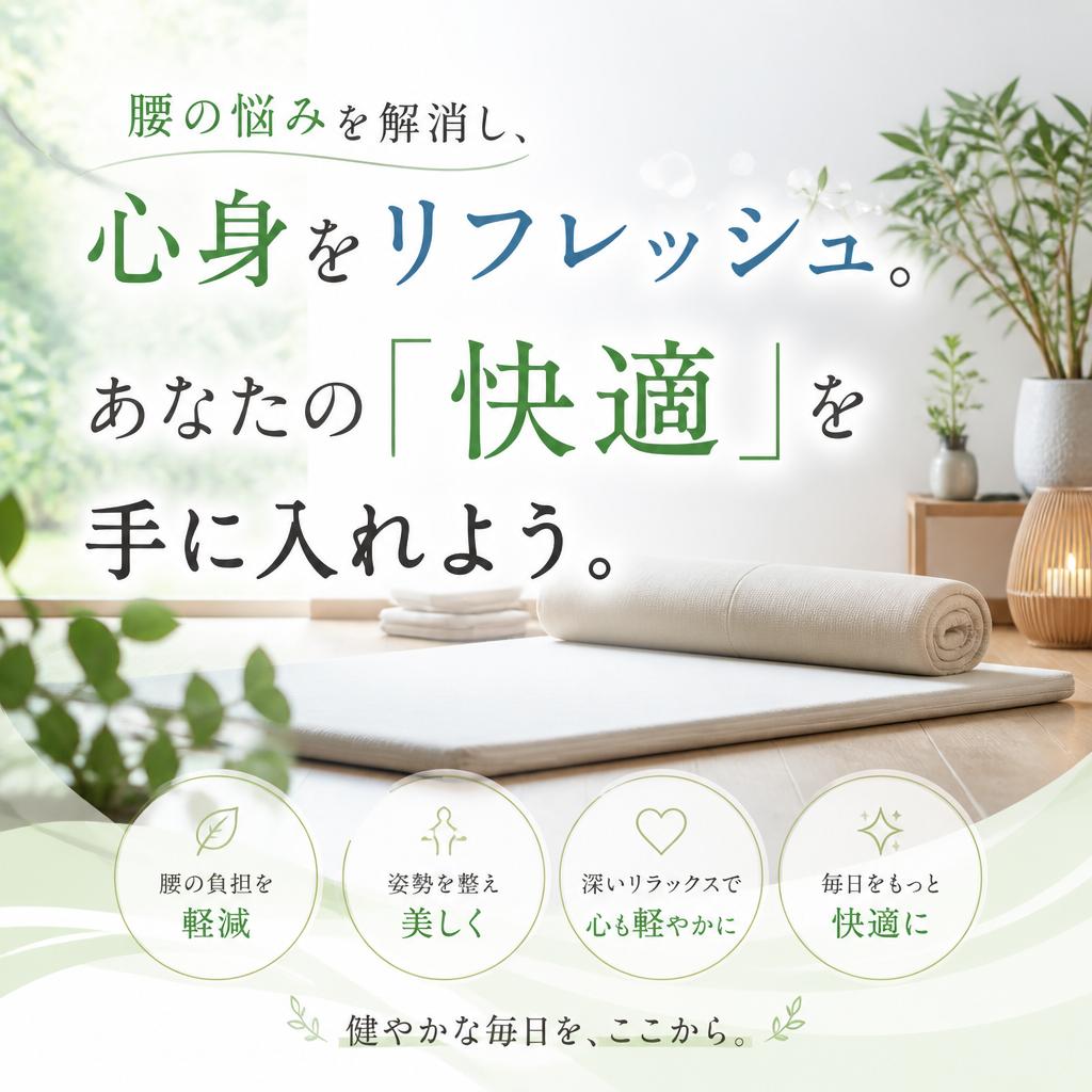 腰の悩みを解消し、心身をリフレッシュ。あなたの「快適」を手に入れよう。