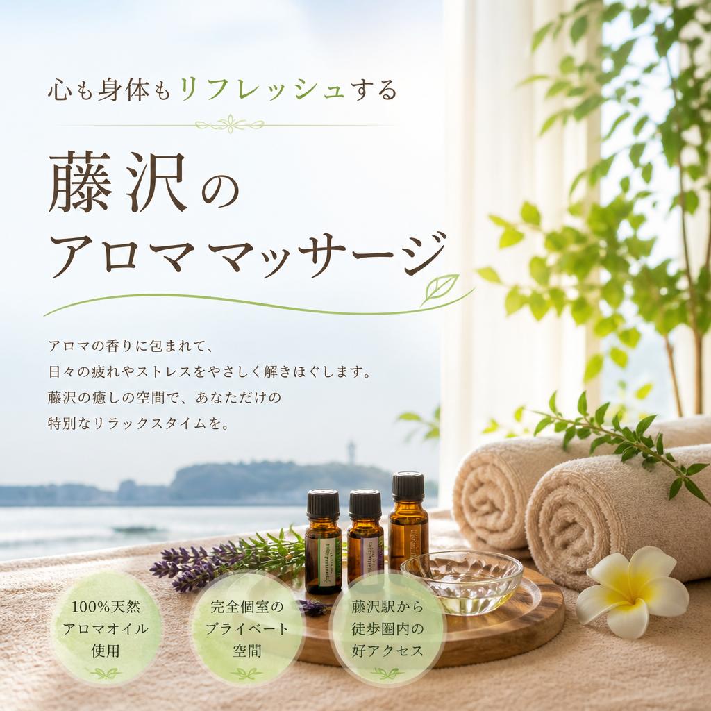 心も身体もリフレッシュする藤沢のアロママッサージ