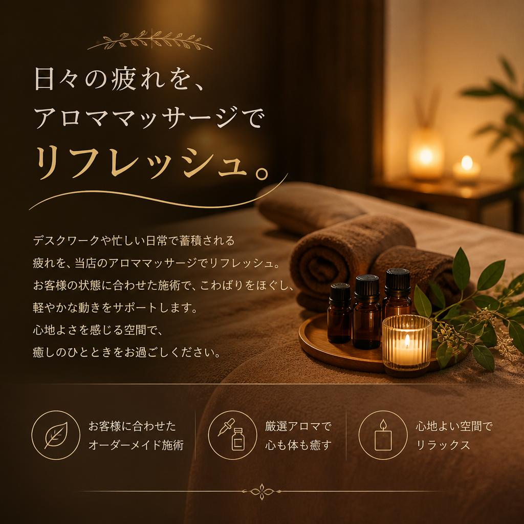 デスクワークや日常の疲れを癒す