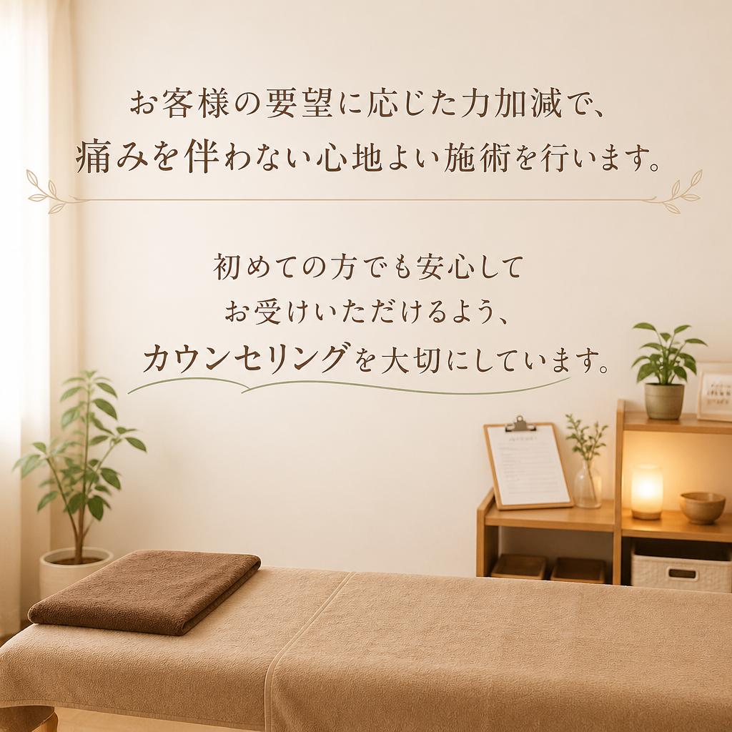 痛くない施術で安心