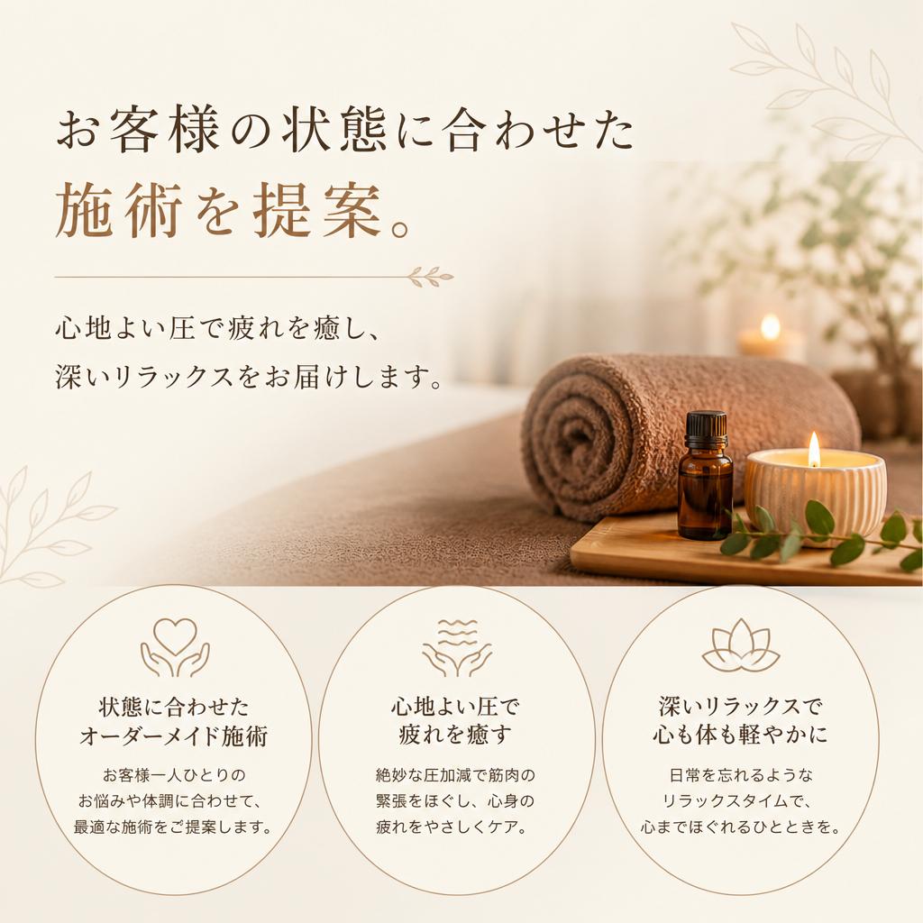 お客様に合わせた施術プラン