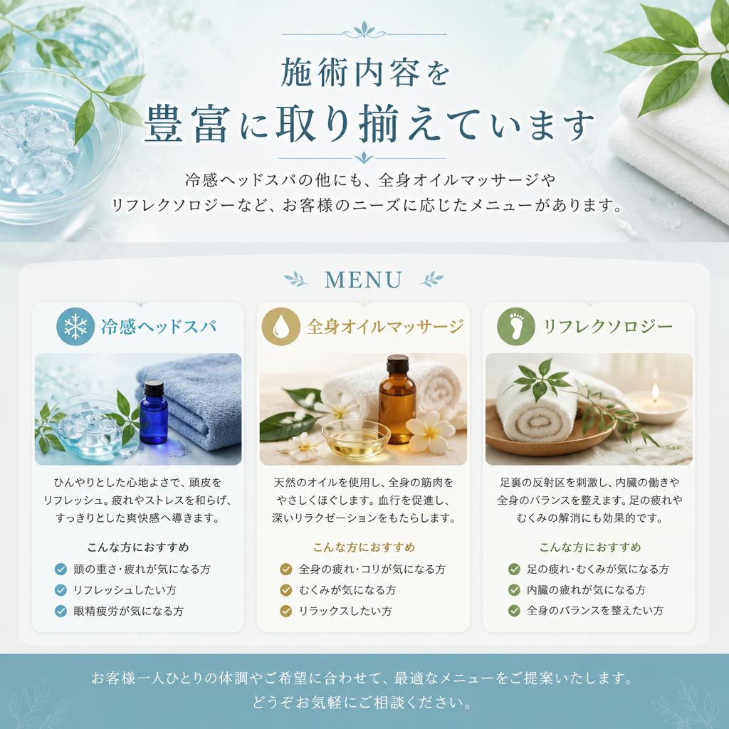 施術メニューのご紹介