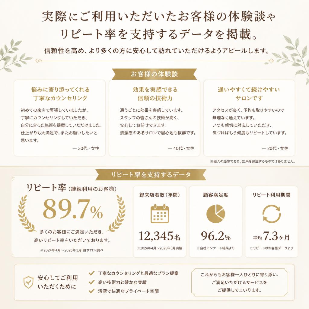 お客様の声と実績を紹介