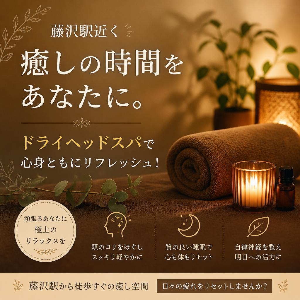 藤沢駅近く、癒しの時間をあなたに。ドライヘッドスパで心身ともにリフレッシュ！