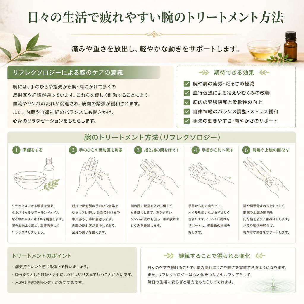 疲れた腕のケアとリフレクソロジー