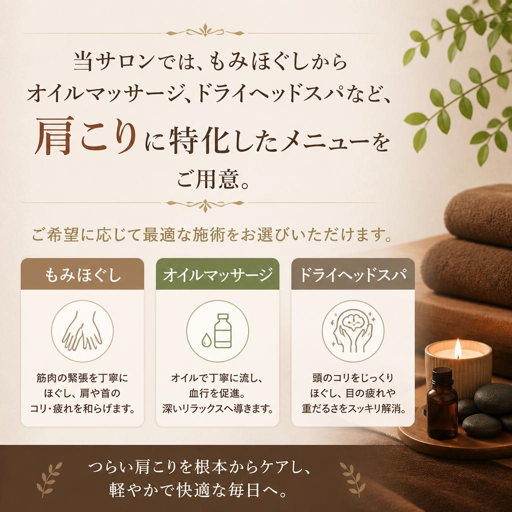 選べる多彩な施術メニュー