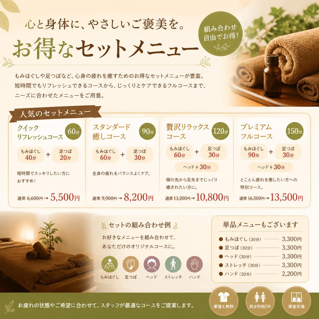 お得なセットメニューのご紹介