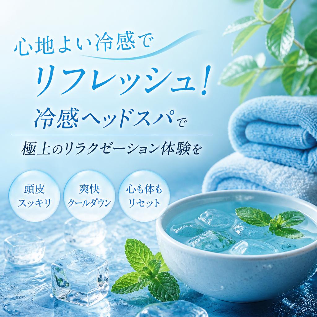 心地よい冷感でリフレッシュ！冷感ヘッドスパで極上のリラクゼーション体験を
