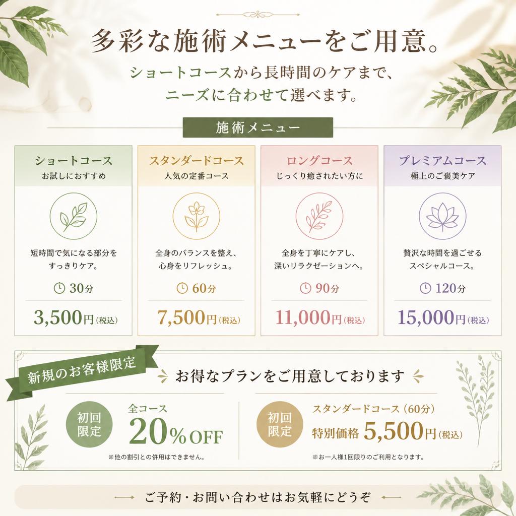 施術メニューのご紹介