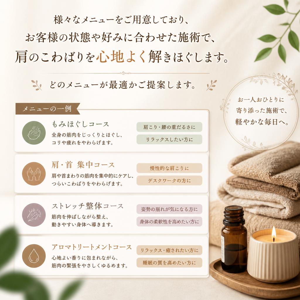 お客様に合わせた施術メニュー