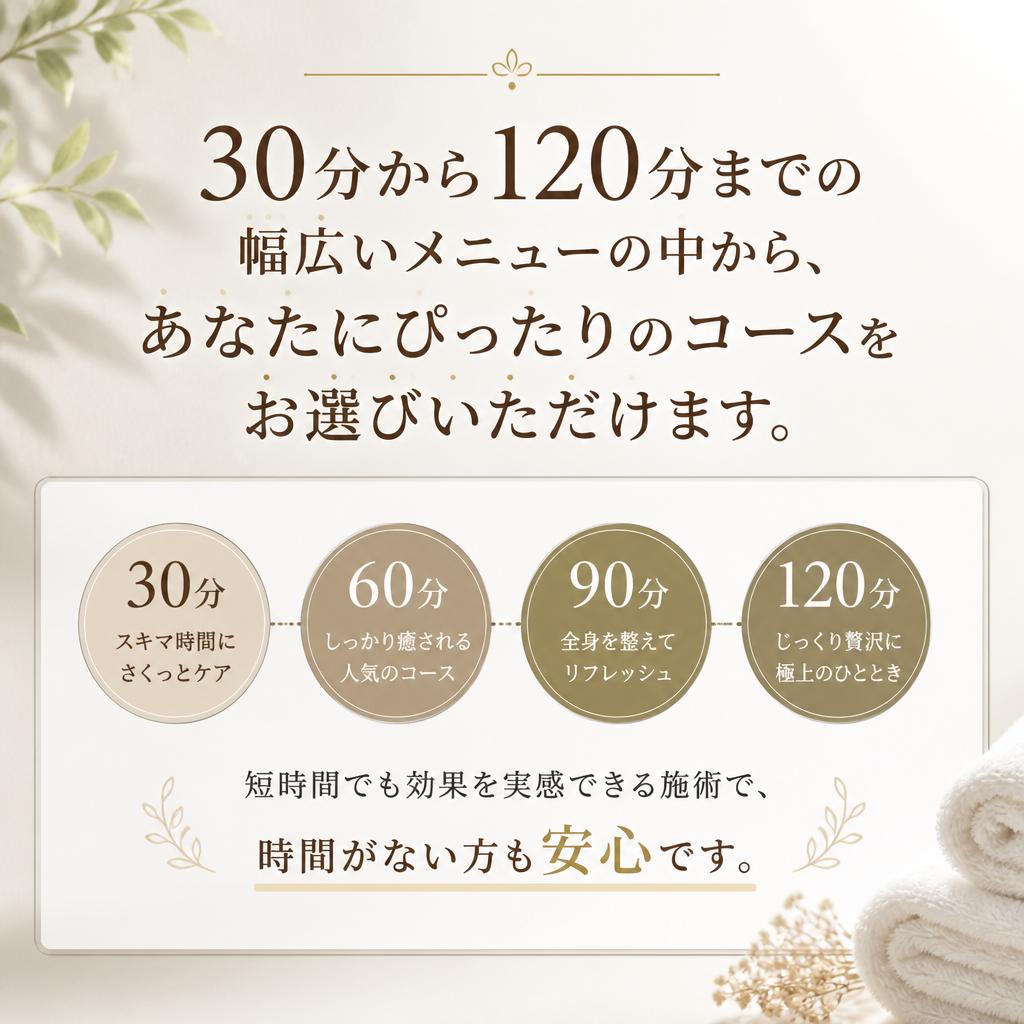 多彩なメニューであなたに最適なケア