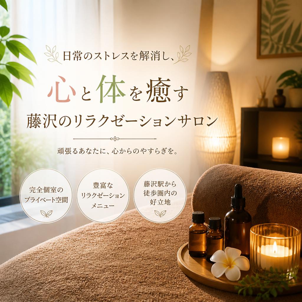 日常のストレスを解消し、心と体を癒す藤沢のリラクゼーションサロン