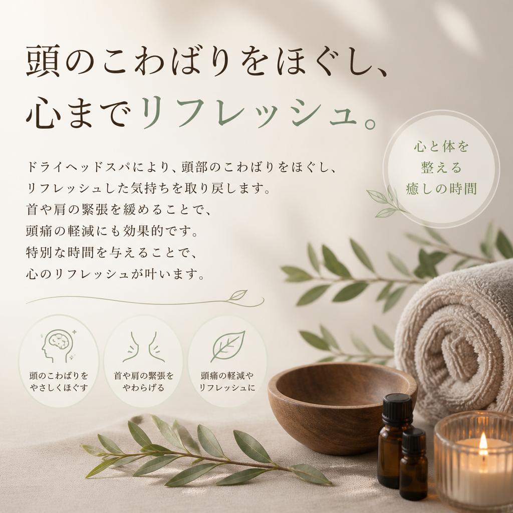 ドライヘッドスパでスッキリ解消