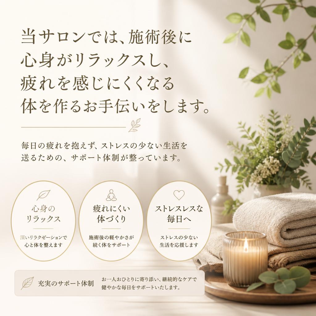 疲れを抱えない心地よい時間