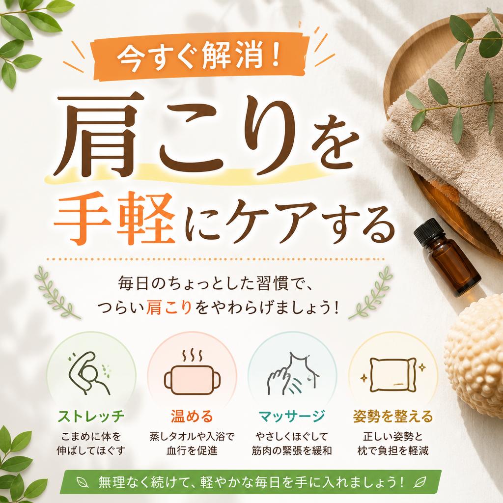 今すぐ解消！肩こりを手軽にケアする