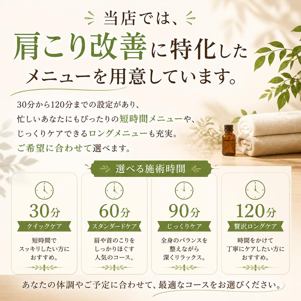 心も身体もリフレッシュする施術メニュー