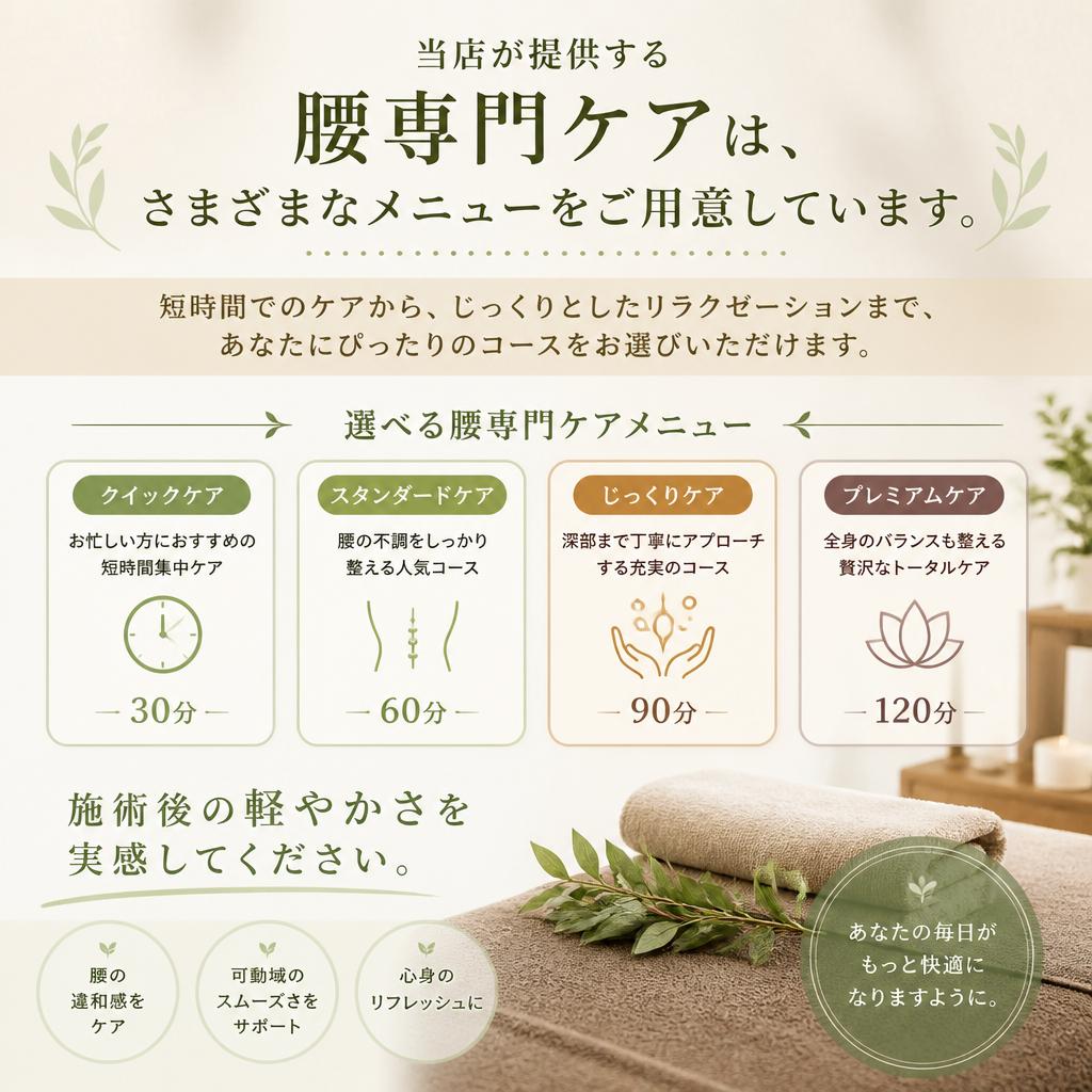 多様な施術メニューのご紹介