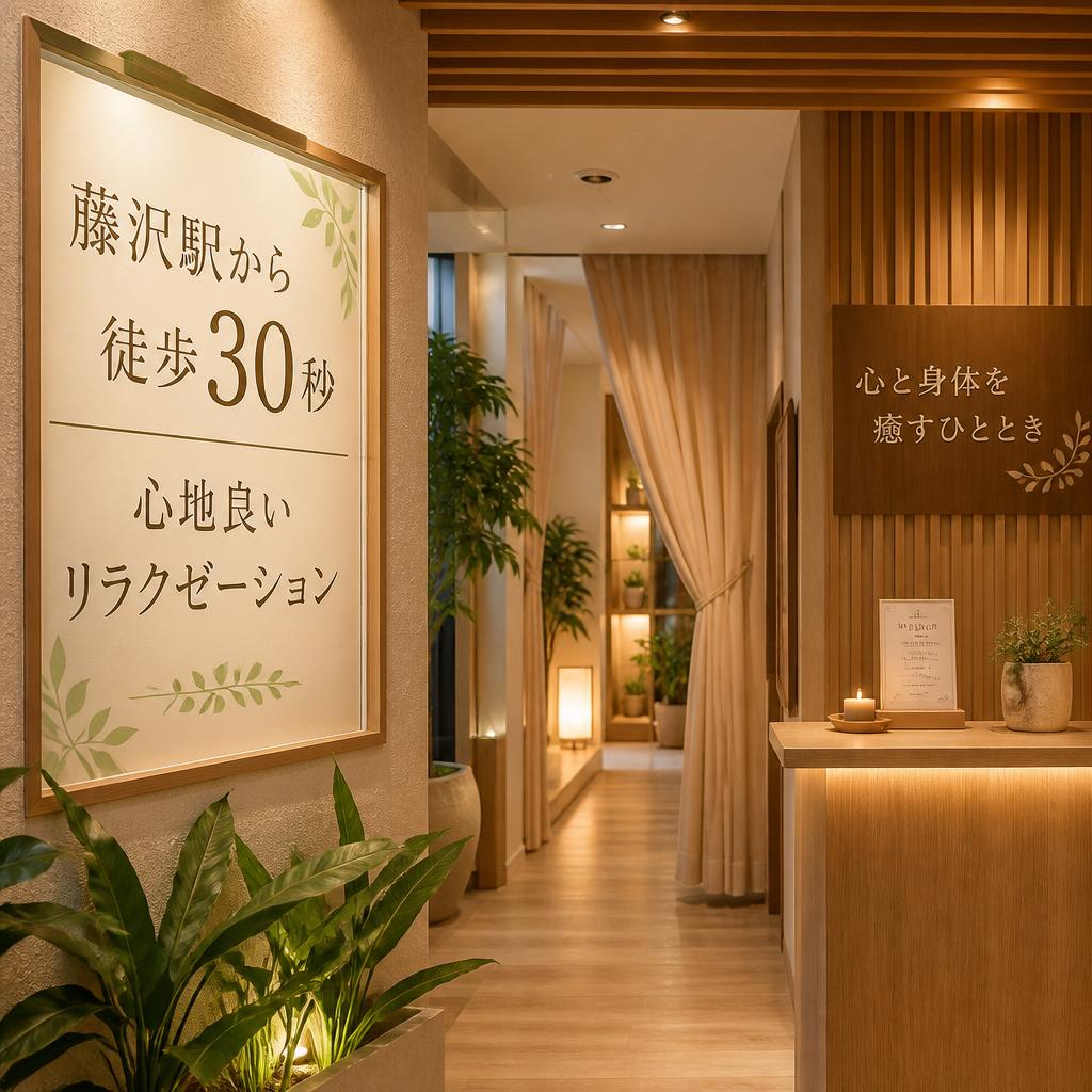 藤沢駅から徒歩30秒、心地良いリラクゼーション