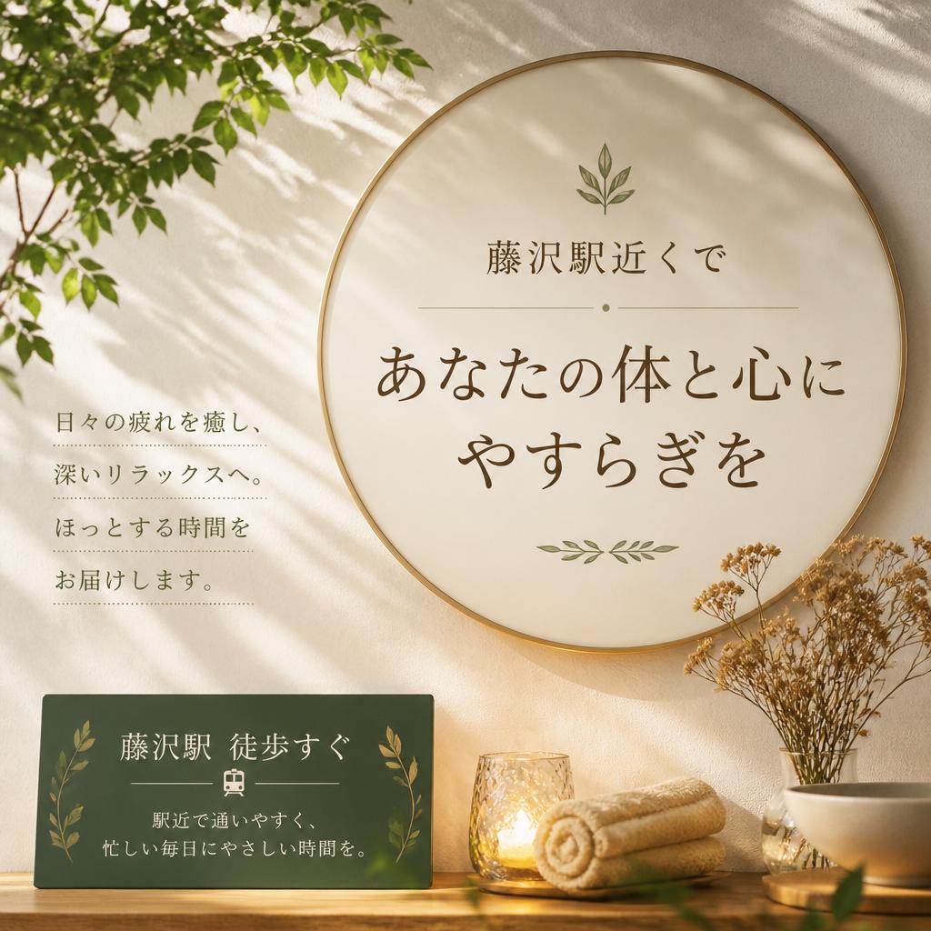 藤沢駅近くで、あなたの体と心にやすらぎを