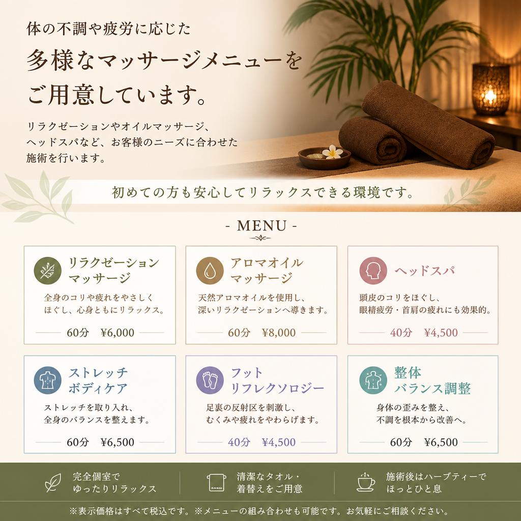 多彩なメニューで対応