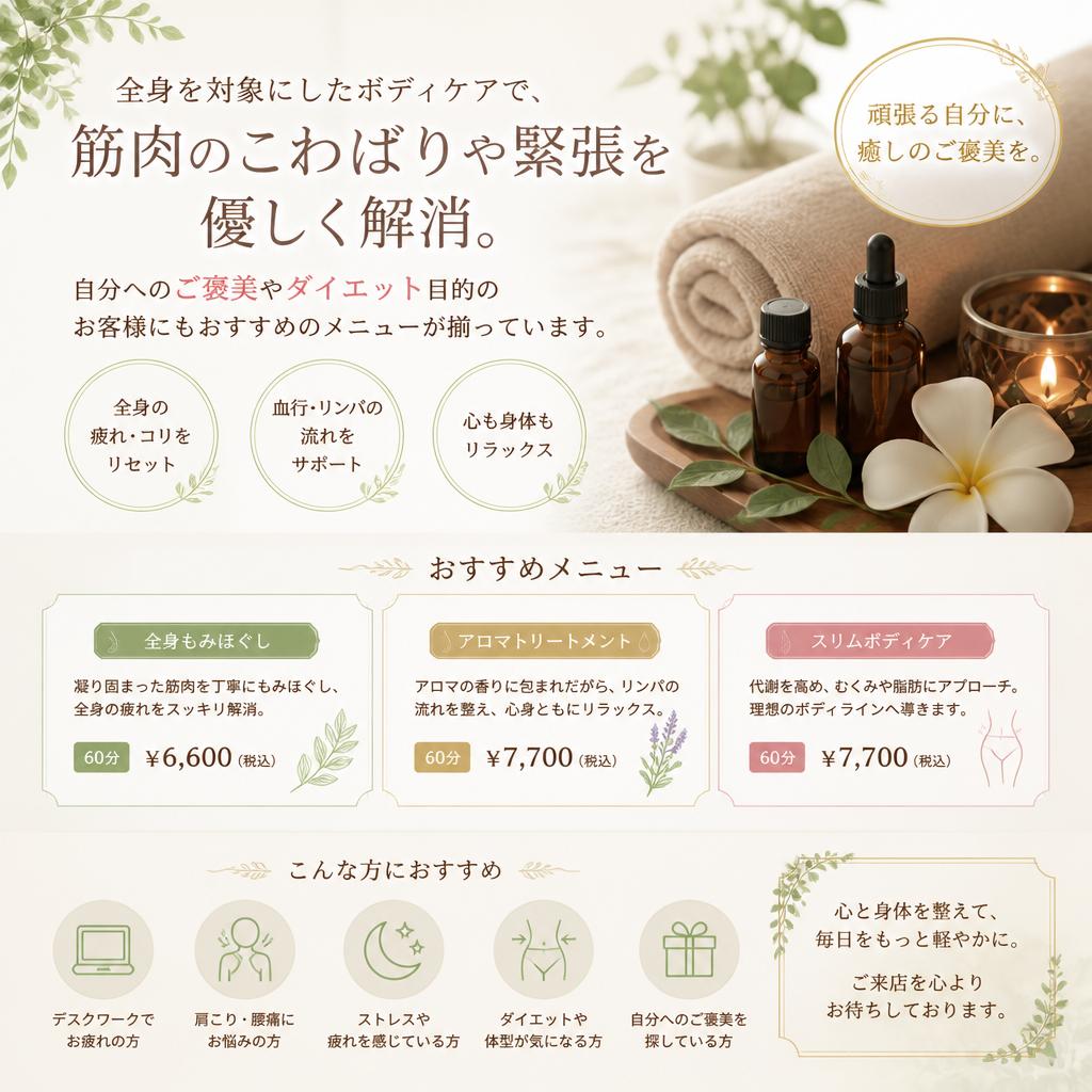 心身を整えるボディケア