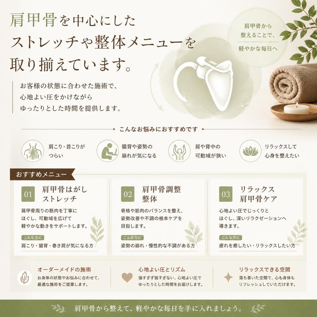 当サロンの施術メニュー