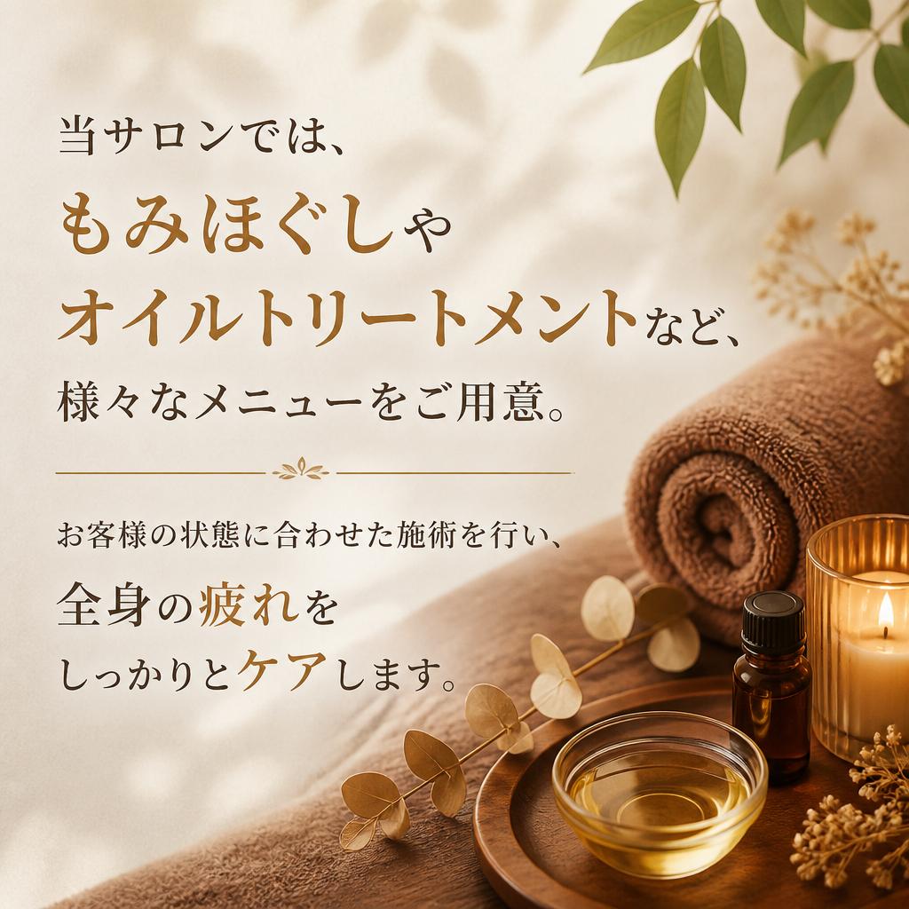 多彩なメニューと施術内容
