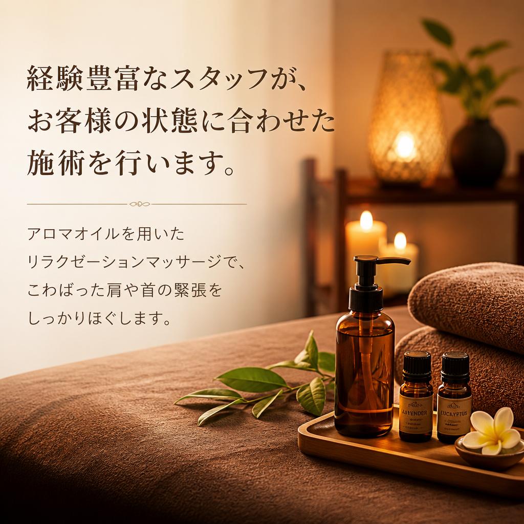 肩こりの悩みを解消する特別な施術