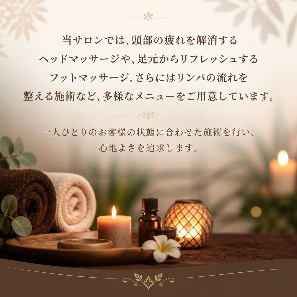 多彩なメニューで心身をケア
