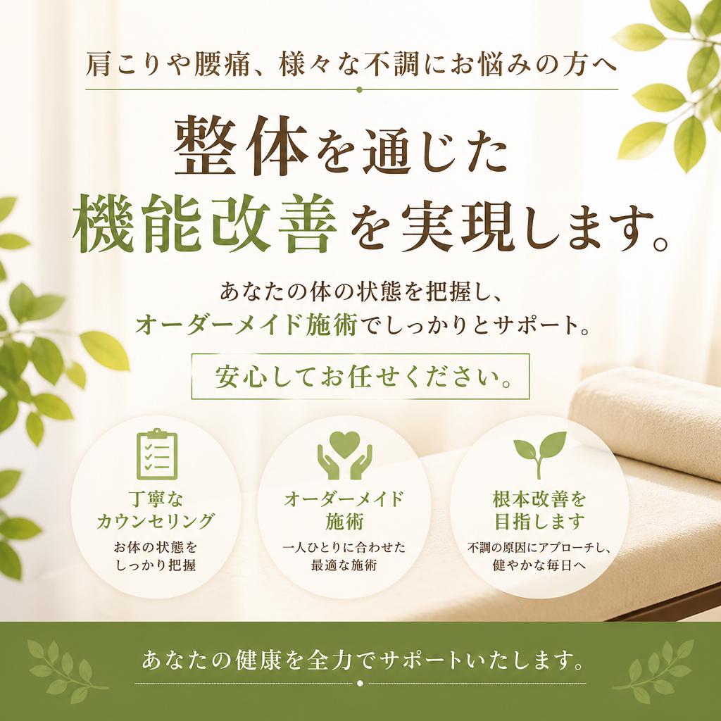 整体で機能改善、痛みを軽減